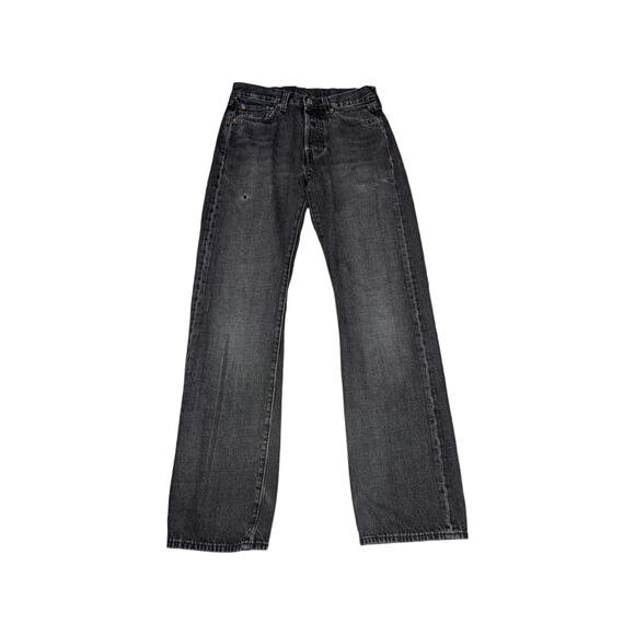 Levi's Premium 501 Jeans Straight Leg Denim Charcoal Black Gray Button Fly 29 - Picture 1 of 6
